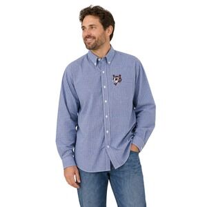 Vintage Taz Warner Bros Gingham Check Button Up Shirt Mens Large Embroidered 90s